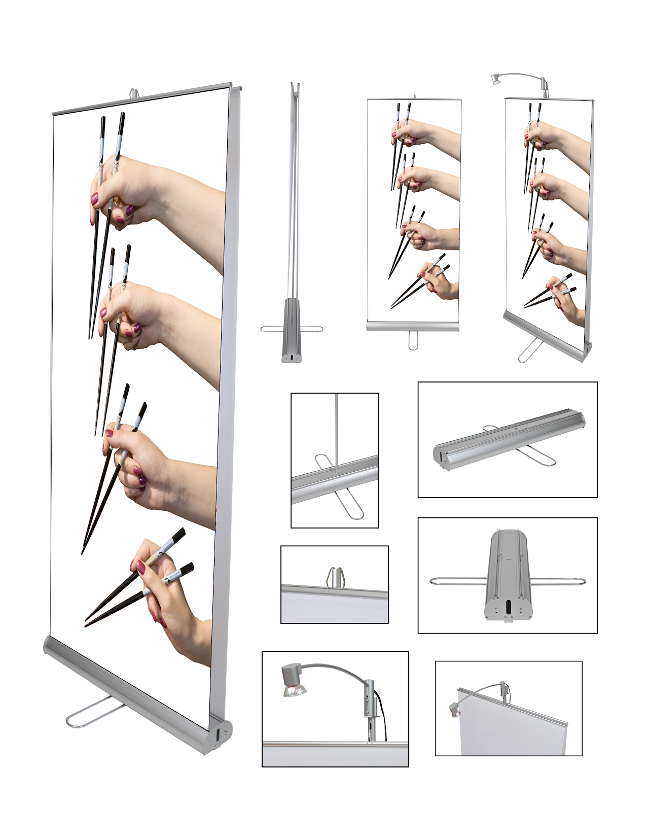 Double Sided Retractable Banner Stand- 34"x 79"
