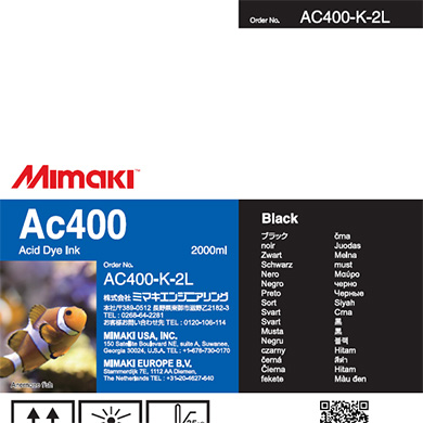 Mimaki AC400-K-2L Ac400 Acid dye ink pack 2L Black