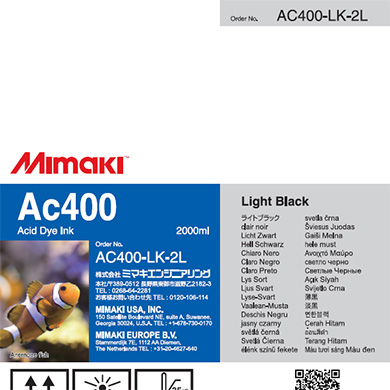 Mimaki AC400-LK-2L Ac400 Acid dye ink pack 2L Light Black