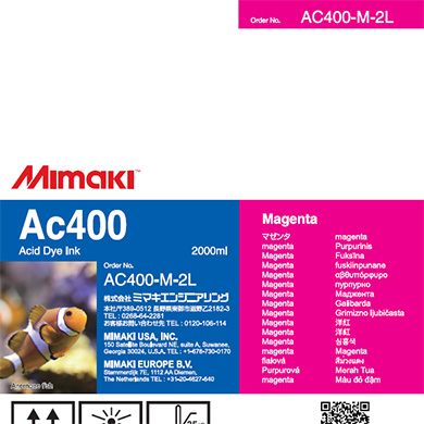 Mimaki AC400-M-2L Ac400 Acid dye ink pack 2L Magenta