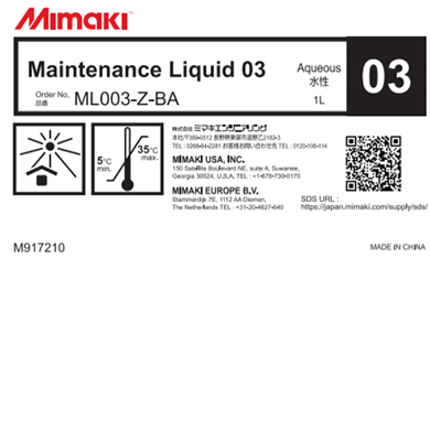 Mimaki ML003-Z-BA Maintenance Liquid 03 (1L bottle)