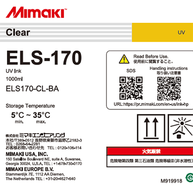 Mimaki ELS-170 Clear UV INK (1L Bottle) | ELS170-CL-BA