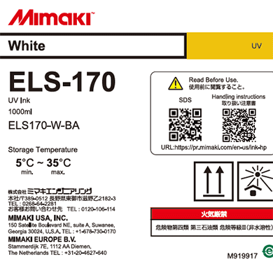 Mimaki ELS-170 White UV INK (1L Bottle) | ELS170-W-BA