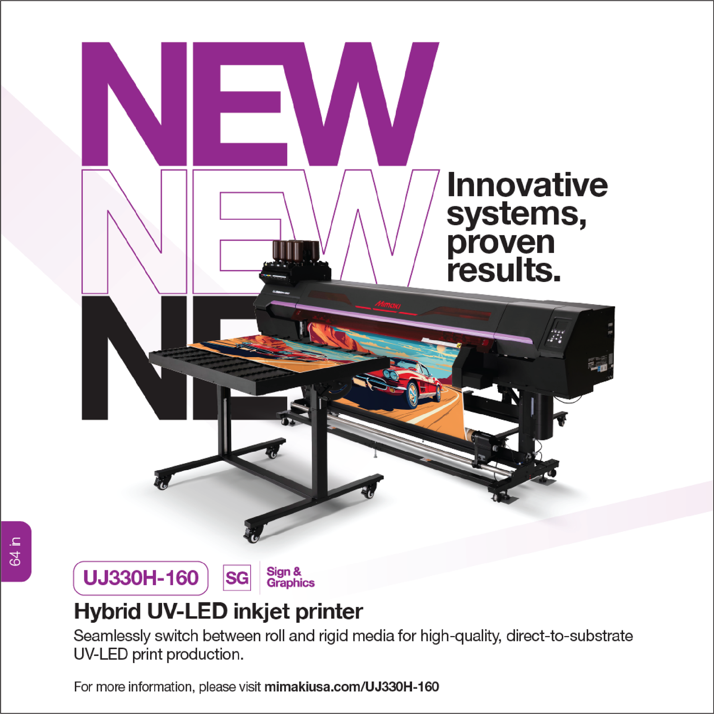 UJ330H-160 Hybrid Roll Media and Rigid Substrate UV Printer