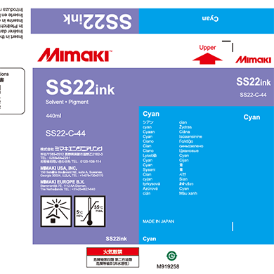 Mimaki SS22 Solvent ink Paper cartridge Cyan 440ml