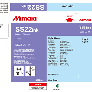 Mimaki SS22 Solvent ink Paper cartridge Light Cyan 440ml