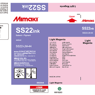 Mimaki SS22 Solvent ink Paper cartridge Light Magenta 440ml