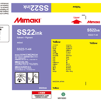 Mimaki SS22 Solvent ink Paper cartridge Yellow 440ml