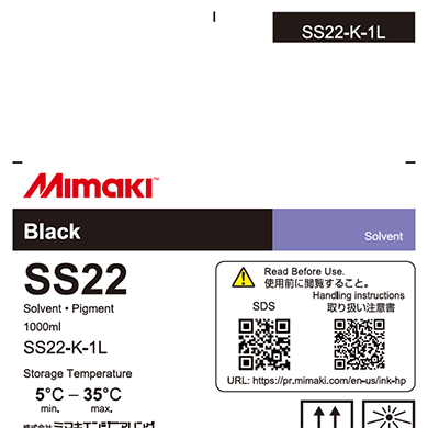 Mimaki SS22 Solvent ink pack Black 1,000ml