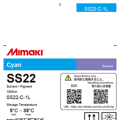 Mimaki SS22 Solvent ink pack Cyan 1,000ml