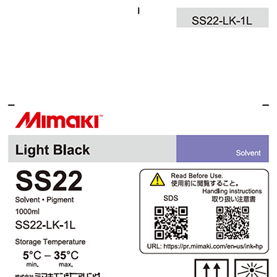 Mimaki SS22 Solvent ink pack Light Black 1000ml