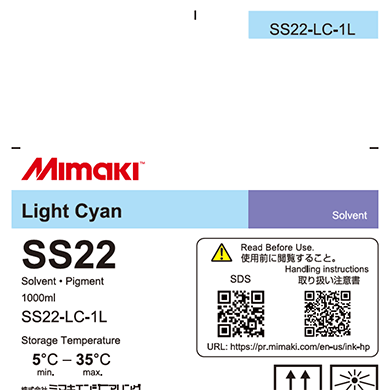 Mimaki SS22 Solvent ink pack Light Cyan 1,000ml