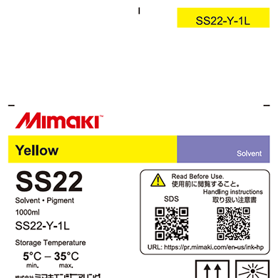 Mimaki SS22 Solvent ink pack Yellow 1,000ml