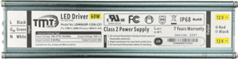 TMT Power Supply- 60W - 12V - Class 2
