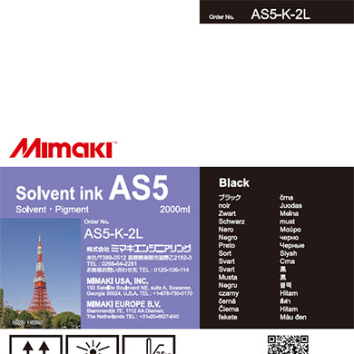Mimaki AS5-k-2L Solvent ink pack Black 2L