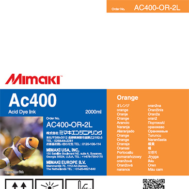 Mimaki AC400-OR-2L Ac400 Acid dye ink pack 2L Orange