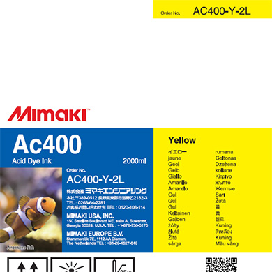 Mimaki AC400-M-2L Ac400 Acid dye ink pack 2L Yellow