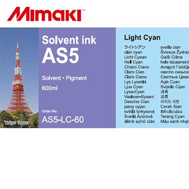 Mimaki AS5-LC-60 AS5 Solvent ink pack Light Cyan 600ml