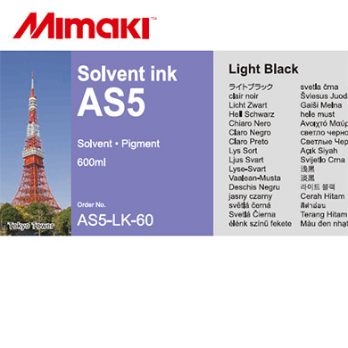 Mimaki AS5-LK-60 AS5 Solvent ink pack Light Black 600ml