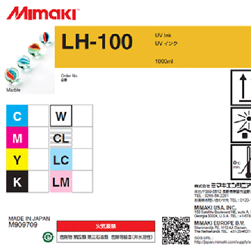 Mimaki LH-100 UV Curable Ink Bottle 1 Liter Black