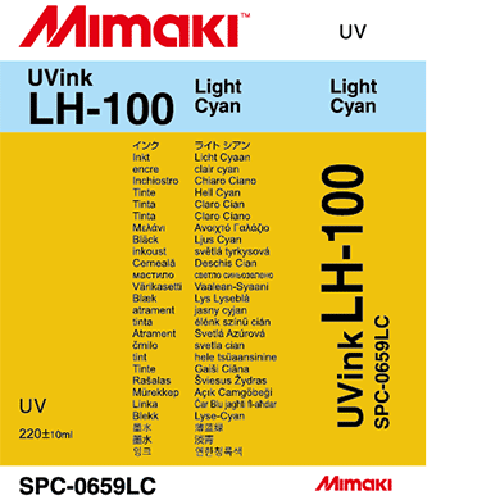 Mimaki LH-100 UV Curable Ink Cartridge 220ml Light Cyan