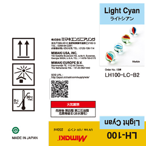 Mimaki LH-100 UV Curable Ink Bottle 250ml Light Cyan