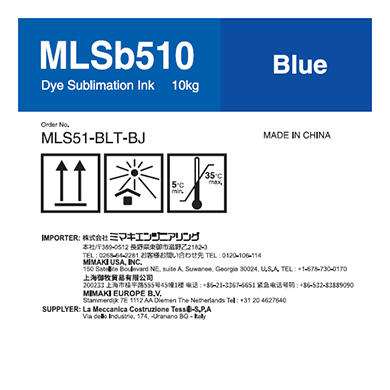 Mimaki MLS51-BLT-BJ MLSb510 Dye sublimation ink tank 10kg Blue T