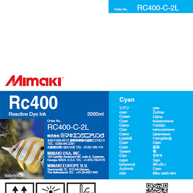 Mimaki RC300 Reactive Dye Ink Bottle 2000ml Cyan