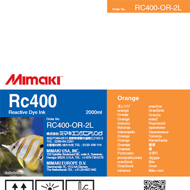 Mimaki RC300 Reactive Dye Ink Bottle 2000ml Orange
