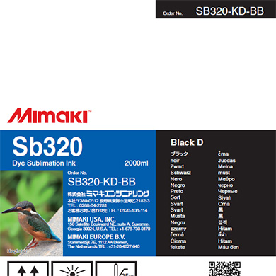 SB320 Dye Sublimation Ink Pack 2000ml Black Transfer