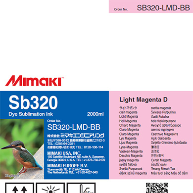 SB320 Dye Sublimation Ink Pack 2000ml Light Magenta Transfer