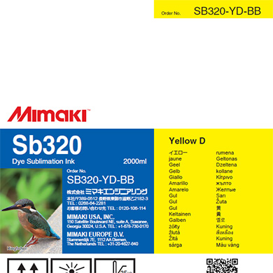 SB320 Dye Sublimation Ink Pack 2000ml Yellow Transfer