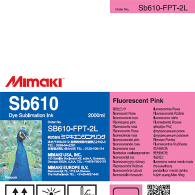 Mimaki SB610 Dye Sublimation Ink Pack 2000ml Fluorescent Pink Transfer