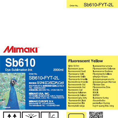 Mimaki SB610 Dye Sublimation Ink Pack 2000ml Fluorescent Yellow Transfer