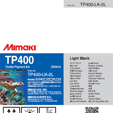 Mimaki TP400-LK-2L TP400 Textile Pigment Ink Pack 2L Light Black
