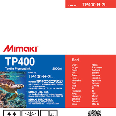 Mimaki TP400-R-2L TP400 Textile Pigment Ink Pack 2L Red