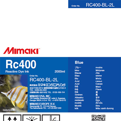 Mimaki RC300 Reactive Dye Ink Bottle 2000ml Blue